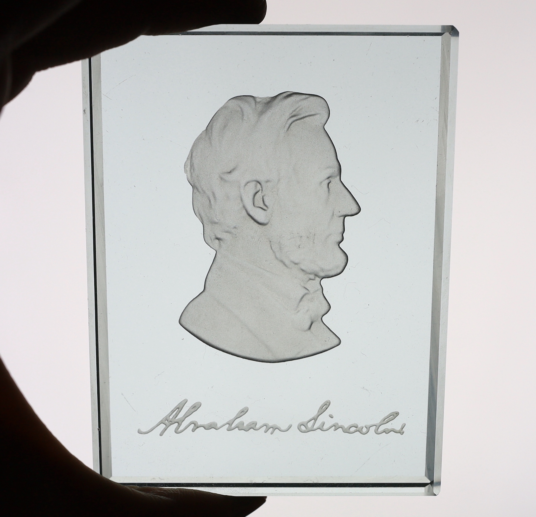 Three glass paperweights - American presidents